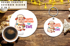 Sarcastic Round Coaster Sublimation, Happy Birthday Keychain Product Image 1