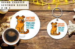 Sarcastic Round Coaster Sublimation, Happy Birthday Keychain Product Image 1