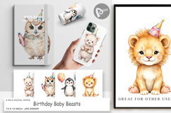 Digital Paper Birthday Baby Beasts Product Image 1