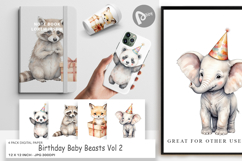 Digital Paper Birthday Baby Beasts Product Image 1