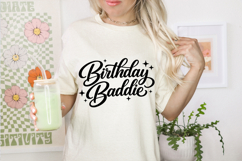 Birthday shirt SVG with stylish flowing lettering and balanced layout, perfect for creating custom apparel or birthday party decorations.