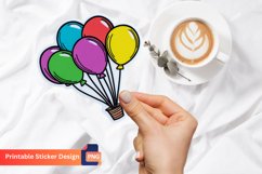 Birthday Balloons Sticker, Colorful Birthday Balloon Sticker Product Image 1