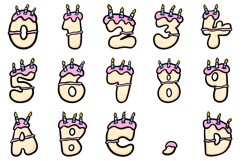 Birthday Cake Font Bubble Doodle Lettering Cartoon ABC PNG Product Image 2