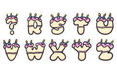 Birthday Cake Font Bubble Doodle Lettering Cartoon ABC PNG Product Image 4