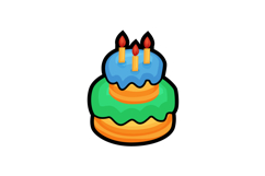 Birthday cake illustration clip art design graphic Product Image 1