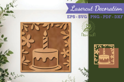 Birthday Cake Lasercut Wall Decor SVG Product Image 1