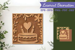 Birthday Cake Lasercut Wall Decor SVG Product Image 1