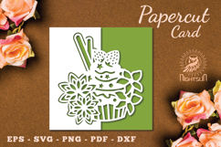 Birthday Cake Papercut Card SVG Product Image 1