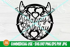 Cake Topper SVG, Birthday Girl Svg, Butterflies Svg Cut File Product Image 2