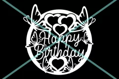 Cake Topper SVG, Birthday Girl Svg, Butterflies Svg Cut File Product Image 3