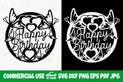 Cake Topper SVG, Birthday Girl Svg, Butterflies Svg Cut File Product Image 1