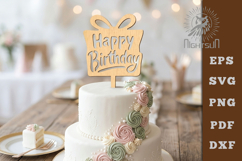 Birthday Cake Topper Lasercut SVG Product Image 1