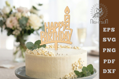 Birthday Cake Topper Lasercut SVG Product Image 1