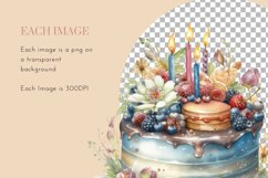 Cakes Strawberry Chocolate | Watercolor Clipart PNG Product Image 3