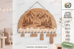 Family Birthday Calendar Laser Cut. Wall Calendar SVG Product Image 1