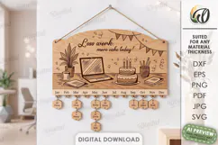 Family Birthday Calendar Laser Cut. Wall Calendar SVG Product Image 1
