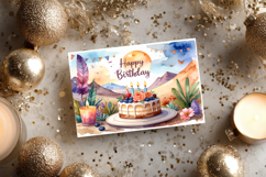 Watercolor Birthday Card Clipart Product Image 1