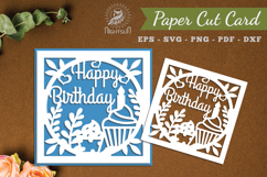 Birthday Card Papercut SVG Product Image 1