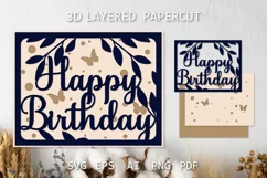 Birthday card SVG Layered Birthday Paper cut greeting card