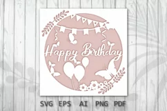 Birthday Card SVG paper cut file