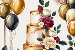 Floral Cake Greeting Card Templates Product Image 3