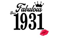 Fabulous since 1931 birthday Svg, 90 Birthday svg, 90 Birthd Product Image 2