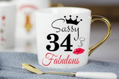 Sassy and classy 34 birthday Svg, 34 Birthday svg, 34 Birthd Product Image 3