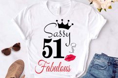 Sassy and classy 51 birthday Svg, 51 Birthday svg, 51 Birthd Product Image 3