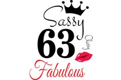 Sassy and classy 63 birthday Svg, 63 Birthday svg, 63 Birthd Product Image 1