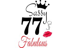 Sassy and classy 77 birthday Svg, 77 Birthday svg, 77 Birthd Product Image 1