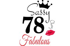 Sassy and classy 78 birthday Svg, 78 Birthday svg, 78 Birthd Product Image 1