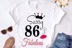 Sassy and classy 86 birthday Svg, 86 Birthday svg, 86 Birthd Product Image 1