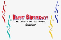 Happy Birthday Clipart, birthday party graphic, illustration Product Image 1