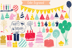 Color Birthday Party | Hand drawn Cakes, Candles, Balloons Product Image 6