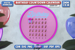 Birthday Countdown Calendar Laser Cut,Perpetual Calendar SVG Product Image 3