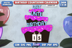 Birthday Countdown Calendar Laser Cut,Perpetual Calendar SVG Product Image 12