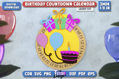 Birthday Countdown Calendar Laser Cut,Perpetual Calendar SVG Product Image 4