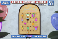 Birthday Countdown Calendar Laser Cut,Perpetual Calendar SVG Product Image 6