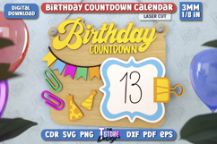 Birthday Countdown Calendar Laser Cut,Perpetual Calendar SVG Product Image 7