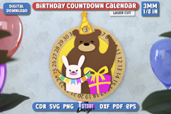 Birthday Countdown Calendar Laser Cut,Perpetual Calendar SVG Product Image 10