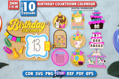 Birthday Countdown Calendar Laser Cut,Perpetual Calendar SVG Product Image 1