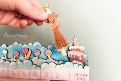Birthday Countdown Calendar Laser Cut Design Product Image 3