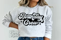 Birthday Crew SVG - Retro Birthday Squad Shirt SVG Cut File Product Image 2