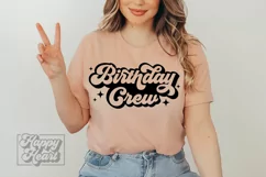 Birthday Crew SVG - Retro Birthday Squad Shirt SVG Cut File Product Image 5