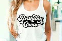 Birthday Crew SVG - Retro Birthday Squad Shirt SVG Cut File Product Image 1