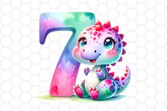 Birthday Dinosaur Watercolor Clipart Sublimation