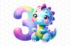 Birthday Dinosaur Watercolor Clipart Sublimation