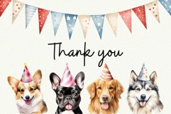 Birthday Dog Breeds Clipart Bundle Cute Dogs Watercolor Dog Product Image 10