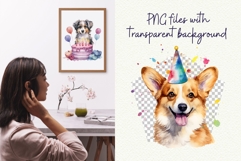 Birthday Dog Breeds Clipart Bundle Cute Dogs Watercolor Dog Product Image 6