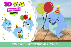 Cute Dolphin 3D SVG Product Image 1